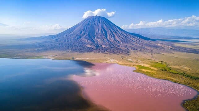 Volcanic landscape of Ol'Doinyo Lengai in the Rift Valley